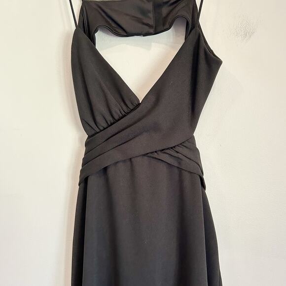BHLDN Livy Cutout V-Neck Gown Black Size 10 - Picture 7 of 11